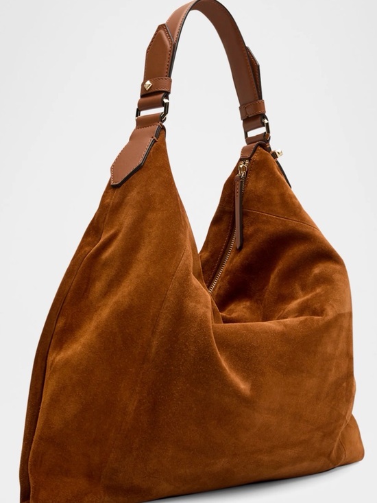Jimmy Choo Handbags - Jimmy Choo Suede Hobo in Warm Chestnut